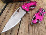 8" Tac Force Assisted Opening Folding Pink Handle Knife (TF-705PK) - Frontier Blades