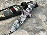 9" MTech Digital Camo Fixed Blade Dagger Military Boot Knife w/ Sheath - Frontier Blades