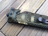 9" Tac Force Military Bowie Green Sawback Pocket Knife - Frontier Blades