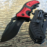 8" Master USA Red & Black Heavy Duty Tactical Pocket Knife (MU-A064RD) - Frontier Blades