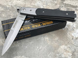 8.5" Tac Force Silver & Black Stiletto Assisted Pocket Knife - Frontier Blades