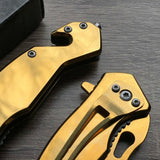 6.5" Tac Force Speedster Model Mini Gold Tactical Pocket Knife - Frontier Blades