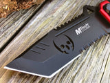 MTECH BALLISTIC MT-A820RD 9.5" TANTO GREEN SKULL SPRING ASSISTED FOLDING KNIFE - Frontier Blades