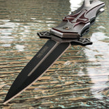 9" Tac Force Assisted Red Tactical Crusader Cross Collector Knife - Frontier Blades