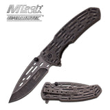 8" MTECH ASSISTED TACTICAL STONE GRAY FOLDING POCKET KNIFE OPEN HEAVY DUTY - Frontier Blades