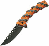8.25" TAC FORCE CHAIN LINK SPRING ASSISTED TACTICAL FOLDING KNIFE OPEN Switch - Frontier Blades