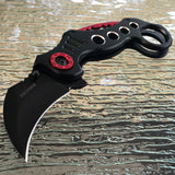 8" Tac Force Spring Assisted Tactical Black Karambit Claw Pocket Knife - Frontier Blades