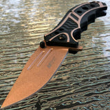 8.25" MTech USA Tan & Black Spring Assisted Folding Pocket Knife - Frontier Blades