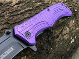 9" Tac Force Speedster Model Assisted Tactical EDC Purple Pocket Knife - Frontier Blades