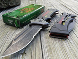 8" Deadwalker Zombie Biohazard Spring Assisted Folding Pocket Knife - Frontier Blades