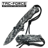 8" TAC FORCE CAMO ASSISTED FOLDING OUT DOOR POCKET KNIFE - Frontier Blades