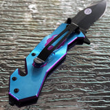 8" Tac Force Assisted Open Tactical Blue Scorpion Folding Pocket Knife - Frontier Blades