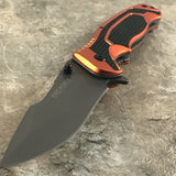 8.5" Tac Force EMS EMT Black Orange Textured Tactical Pocket Knife - Frontier Blades