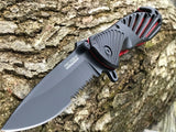 8" Tac Force Black & Red Tactical Folding Pocket Knife - Frontier Blades