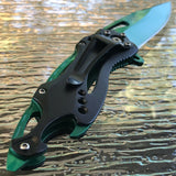 8" MTech USA Tactical Assisted Green Camping Pocket Knife (TF-705GN) - Frontier Blades