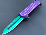 7.5" Batman Joker Spring Assisted Stiletto Folding Pocket Knife - Frontier Blades