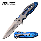 8" MTech USA Ballistic Blue Spring Assisted Folding Knives (MT-A960BL) - Frontier Blades