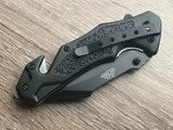 8.25" Tac Force Tactical Black Curved Blade Assisted Pocket Knife - Frontier Blades