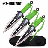 7.5" Z-Hunter Throwing Knives - Zombie Thrower Knives Set w/ Sheath - Frontier Blades