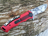 8" Tac Force Red Skulls Chain & Flames Quality Fantasy Pocket Knife - Frontier Blades