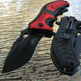 8" Master USA Red & Black Heavy Duty Tactical Pocket Knife (MU-A064RD) - Frontier Blades