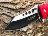 7.75" TAC FORCE SPRING ASSISTED RESCUE RED FIRE FIGHTER FOLDING POCKET KNIFE - Frontier Blades