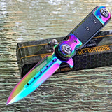 7" Tac Force Steampunk Rainbow Spring Assisted Tactical Outdoor Folding Pocket Knife TF-517RB - Frontier Blades