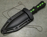 6.5" Z-Hunter Zombie Neck Knife Green Handle Spear Point Dagger Blade - Frontier Blades