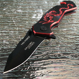 7.75" TAC FORCE SPRING ASSISTED TACTICAL RED DRAGON Rescue Folding Pocket Knife - Frontier Blades