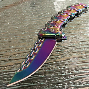 8" Tac Force Heavy Duty Chainlink Rainbow Tactical Pocket Knife - Frontier Blades