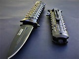 7.75" Tac Force Black Stiletto Dagger Assisted Pocket Knife - Frontier Blades