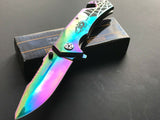 8" TAC FORCE RAINBOW SPIDER SPRING ASSISTED TACTICAL FOLDING POCKET KNIFE Blade - Frontier Blades