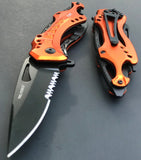8" Tac Force EMS EMT Rescue Spring Assisted Orange Pocket Knife - Frontier Blades