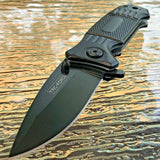 7.75" Tac Force Spring Assisted Tactical Black EDC Pocket Knife - Frontier Blades