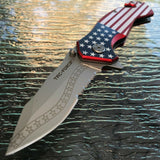7.75" Tac Force USA American Flag Folding Pocket Knife (300235US) - Frontier Blades