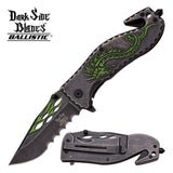 7.75" Dark Side Blades Ballistic Dragon Fantasy Pocket Knife - Frontier Blades