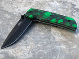 Two 8" Master USA Assisted Open Green Skull EDC Pocket Knife MU-A005GN - Frontier Blades