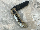 8" Elk Ridge Blade Woodland Jungle Camo Hunter Skinning Pocket Knife - Frontier Blades