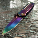 7" Tac Force Rainbow Titanium Spring Assisted Pocket Knife TF-843 - Frontier Blades