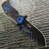 8.35" MASTER USA SPRING ASSISTED TACTICAL BLUE HANDLE FOLDING Pocket KNIFE OPEN - Frontier Blades