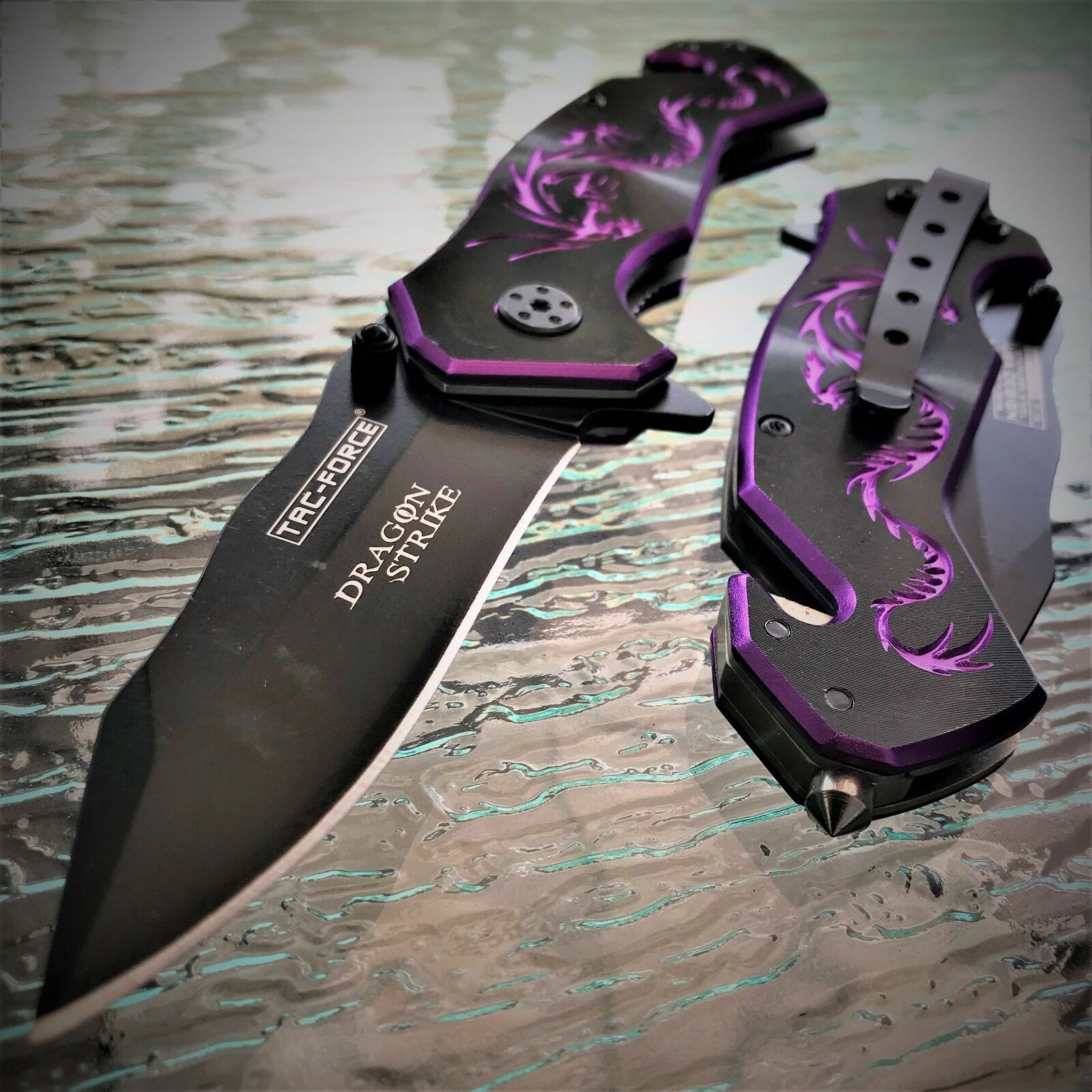 7.25 Tac Force Purple Dragon Fantasy Mini Pocket Knife (TF-759BP)