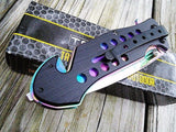 8.0" TAC FORCE SPRING ASSISTED TACTICAL RAINBOW FOLDING POCKET KNIFE Blade Open - Frontier Blades