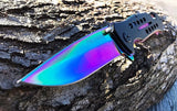 8.0" TAC FORCE SPRING ASSISTED TACTICAL RAINBOW FOLDING Blade Pocket Knife - Frontier Blades