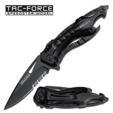 8" Tac Force Assisted Open Folding Police Tactical Knife (TF-705BK) - Frontier Blades