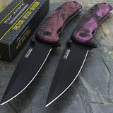 8" Tac Force Purple Camo Spring Assisted Pocket Knives (TF-764PE) - Frontier Blades