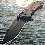 8” Tac Force Spring Assisted Tactical Pakkawood Handle Pocket Knife - Frontier Blades