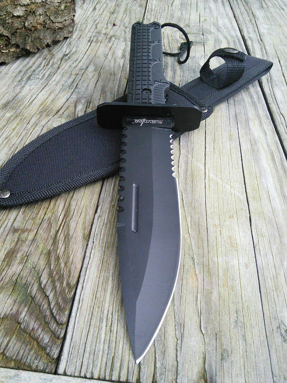Clip Point Knife Serrated Fixed Blade Hunting Military Survival Tactical  Combat