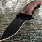 8" Elk Ridge Dark Pakkawood Assisted Open Hunting Pocket Knife - Frontier Blades