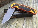 8.5" Tac Force EMS EMT Black Orange Textured Tactical Pocket Knife - Frontier Blades