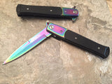 8.5" Tac Force Rainbow Blade Stiletto Assisted Pocket Knife (TF-428RB) - Frontier Blades